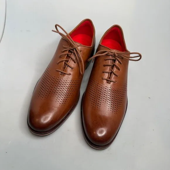 Cole Haan Washington Grand Laser Wingtip Oxfords Men Size 9M Brown Leather NWOT