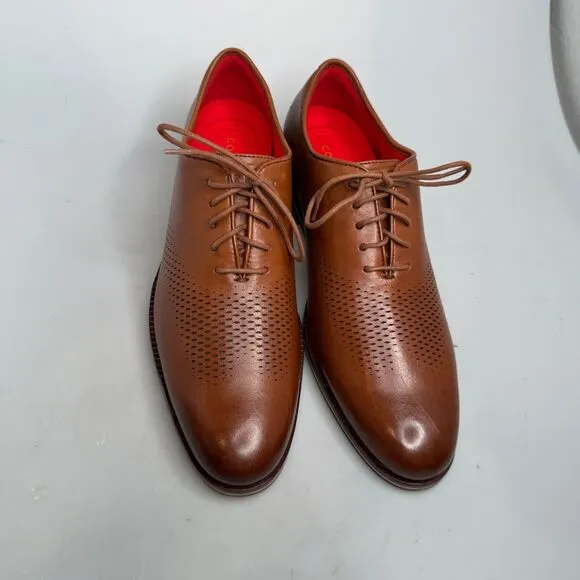 Cole Haan Washington Grand Laser Wingtip Oxfords Men Size 9M Brown Leather NWOT