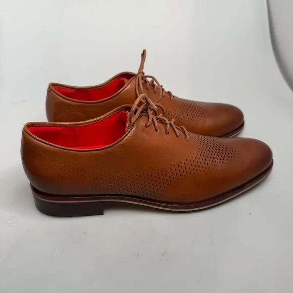 Cole Haan Washington Grand Laser Wingtip Oxfords Men Size 9M Brown Leather NWOT