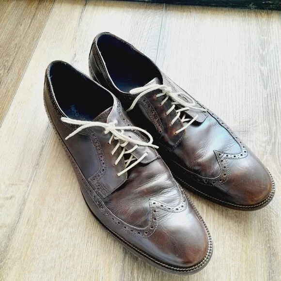 Cole Haan Williams Wingtip Oxford Shoes Brown Leather Career Business Sz:12 M