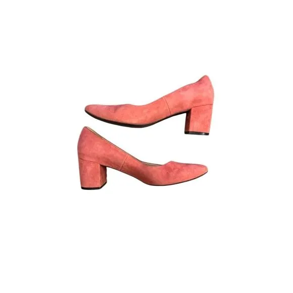 Cole Haan Women's Red Suede Pointed Toe Block Heels Size 8B