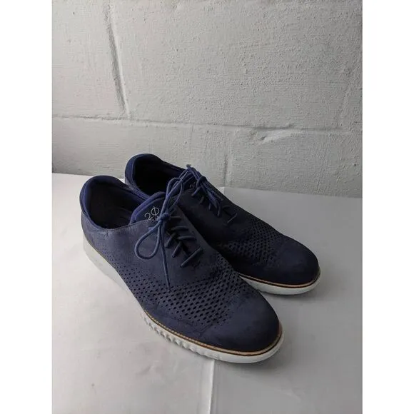 Cole Haan Zerogrand Stitchlite Men Wingtip Oxford Shoes US Size 14M Blue