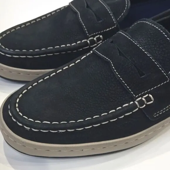 Cole Haan Claude Black Suede Penny Loafer Casual Preppy Boating Mens Size 9.5