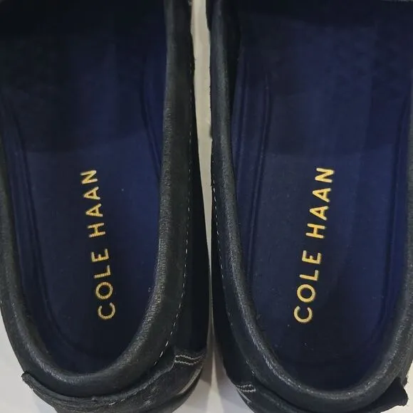 Cole Haan Claude Black Suede Penny Loafer Casual Preppy Boating Mens Size 9.5