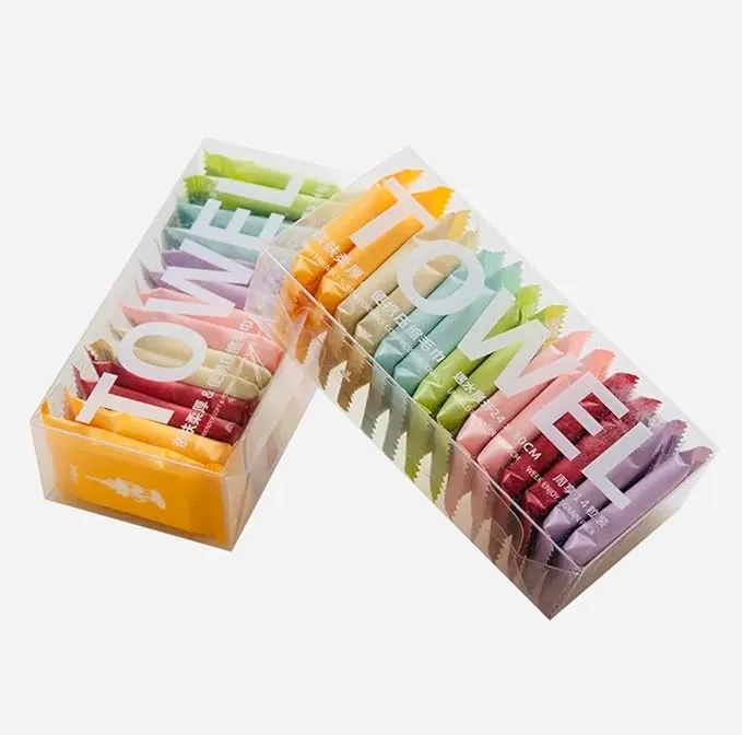 Compressed Towels Travel Pack Disposable Compressed Face Towel Portable Thickened Candy Pack For All Ages ( Pack of 14)