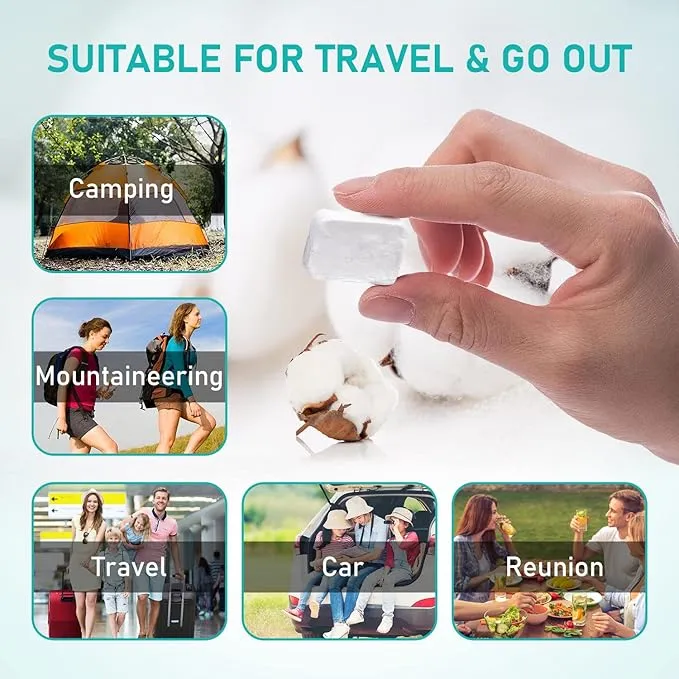 Compressed Travel Towel, DOPI Camping Towel, Large Thick, Compress Towels, Magic Hiking Compress Wipes Washcloth Towelettes Tablets, Portable Disposable Reusable Pocket Beach Face Towel (80)