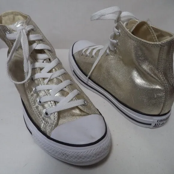 Converse All Star Gold high top tennis shoes sneakers NEW Size Sz Women 10 Men 8