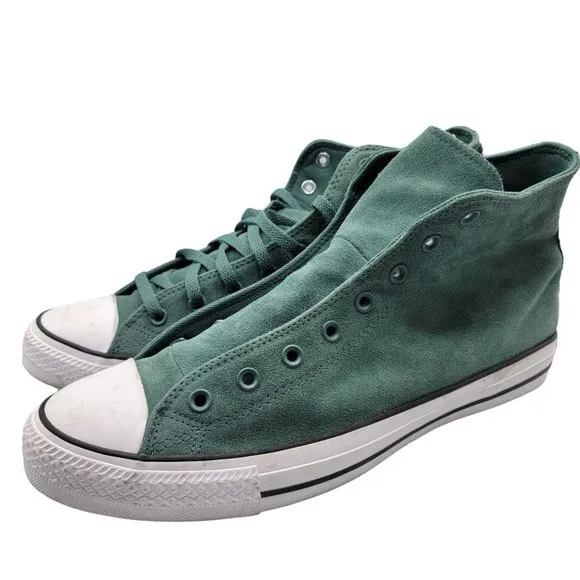 Converse All Star High Top Leather Green Casual Skateboarding Shoes - 171465C