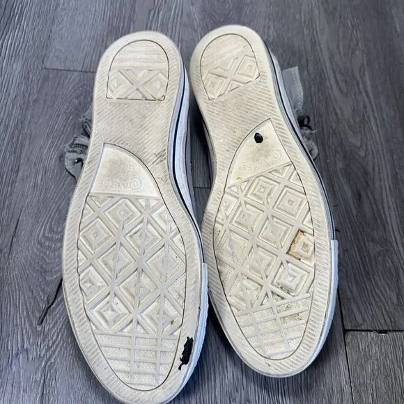 Converse Chuck Taylor High Double Zip Distressed Men Sz 12 Gray Shoes Sneakers