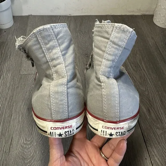 Converse Chuck Taylor High Double Zip Distressed Men Sz 12 Gray Shoes Sneakers