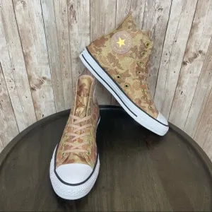 Converse CTAS Hi Particle Beige/Cameo Brown Glitter Sneaker Size 8 Women
