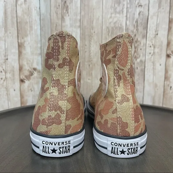 Converse CTAS Hi Particle Beige/Cameo Brown Glitter Sneaker Size 8 Women