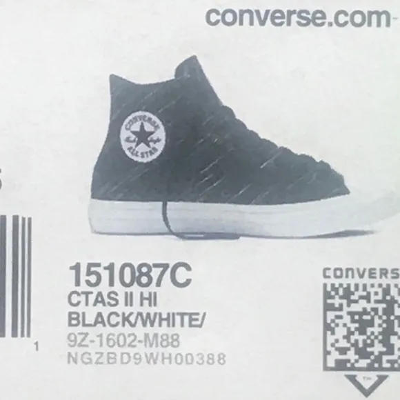Converse CTAS II Hi Black White Shoes