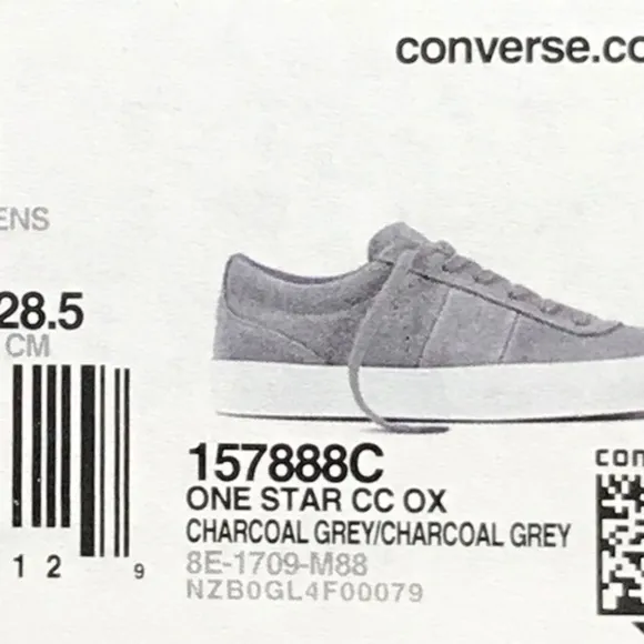 Converse One Star CC OX Charcoal Grey Shoes