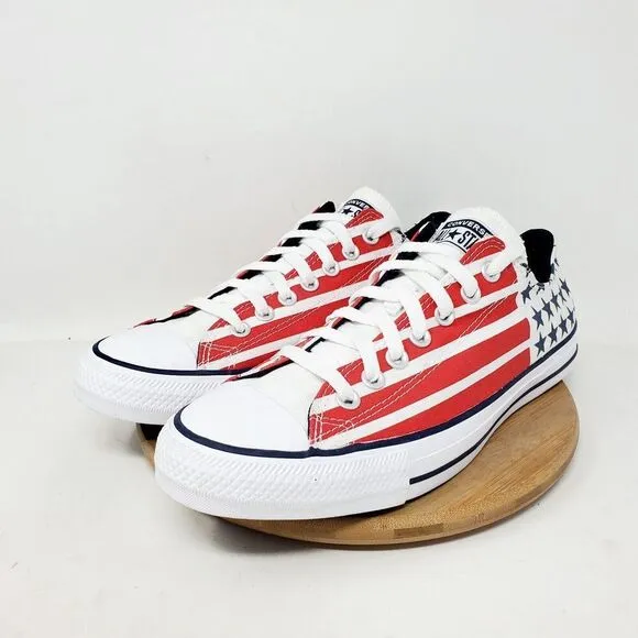 Converse American Flag Shoes Womens 10.5 Red White Blue Stars Stripes July 4th