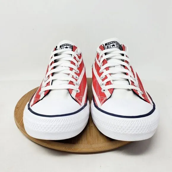 Converse American Flag Shoes Womens 10.5 Red White Blue Stars Stripes July 4th