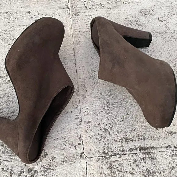 Cordani Calzature Women Mule Shoes Gray Suede Leather Heel Sandal Size 39.5