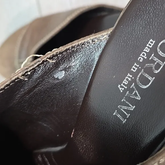 Cordani Women Leather Wedge Mary Jane Clog Mule shoes sz 37/7