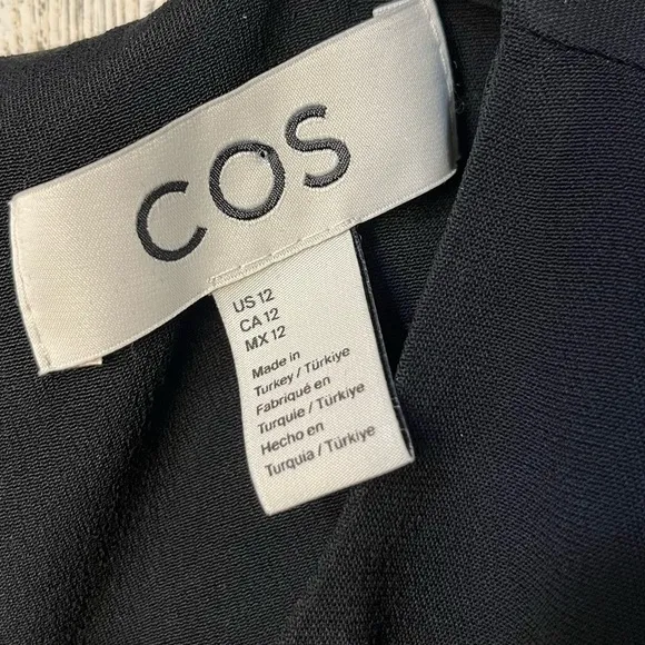 COS Black Draped Pleated Maxi Dress 12