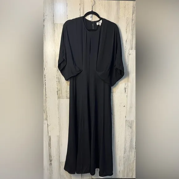 COS Black Draped Pleated Maxi Dress 12