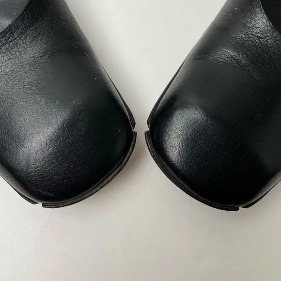 Costume National Black Leather Pumps US 6 36 Made in Italy 3” High Heels Shoes