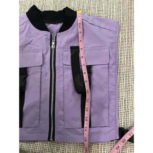 Cropped vest purple size medium