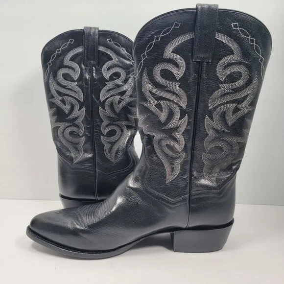 Dan Post Men's Black Leather Western Cowboy Boots DP2210 US Size 13D