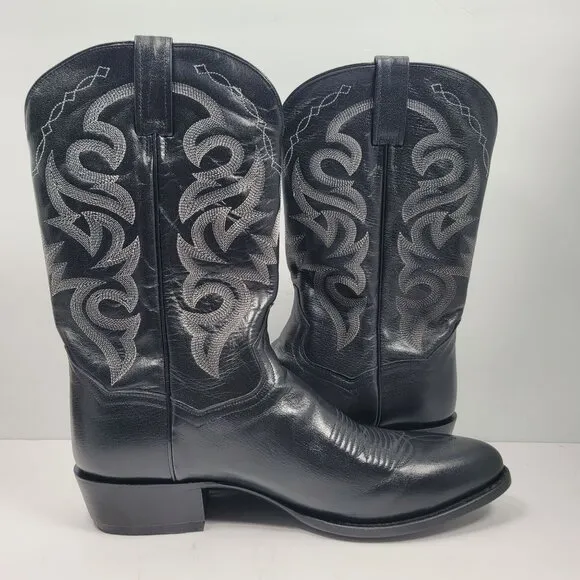 Dan Post Men's Black Leather Western Cowboy Boots DP2210 US Size 13D