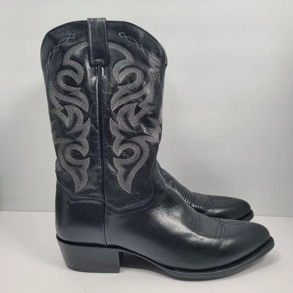 Dan Post Men's Black Leather Western Cowboy Boots DP2210 US Size 13D
