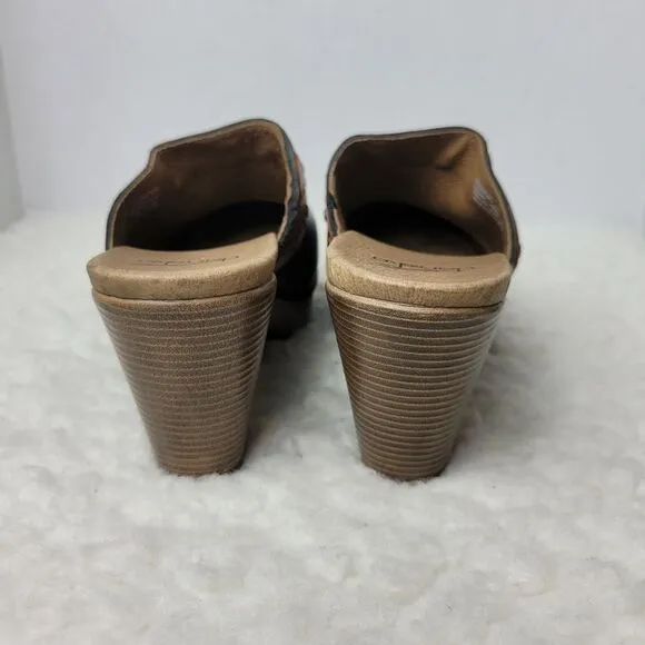 Dansko Rach  Womens Shoes Size 38 US 7.5-8 EUR Black Leather Mule Clogs Heels