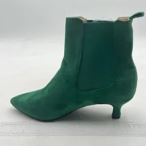 Dark Green Women Chic Kitten Heel Ankle Boots Pointed Toe Prom Party Shoes