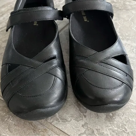 David Tate Black Leather Shoes Sonoma Mary Jane Flats Size 11M NEW in Box