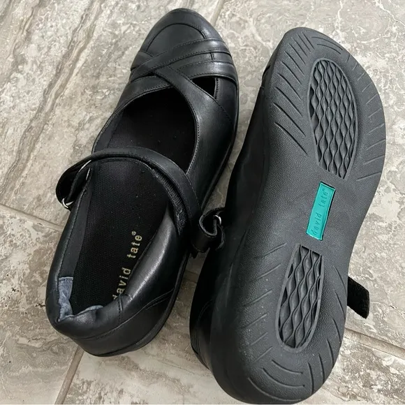 David Tate Black Leather Shoes Sonoma Mary Jane Flats Size 11M NEW in Box