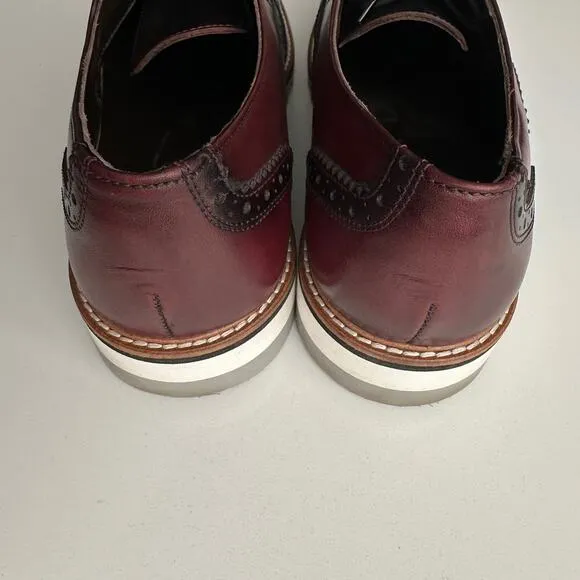 Deckard EUC Handmade Red Blue Ombre Perforated Brogue Oxford Shoes EU 42 Men 9