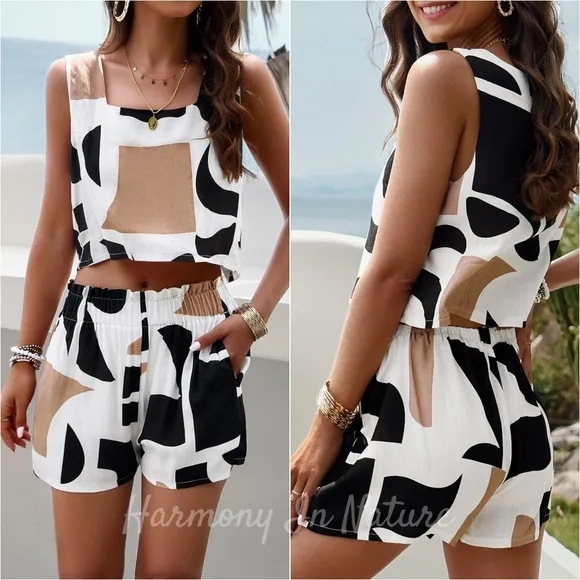 Delilah Tank and Shorts Set - White