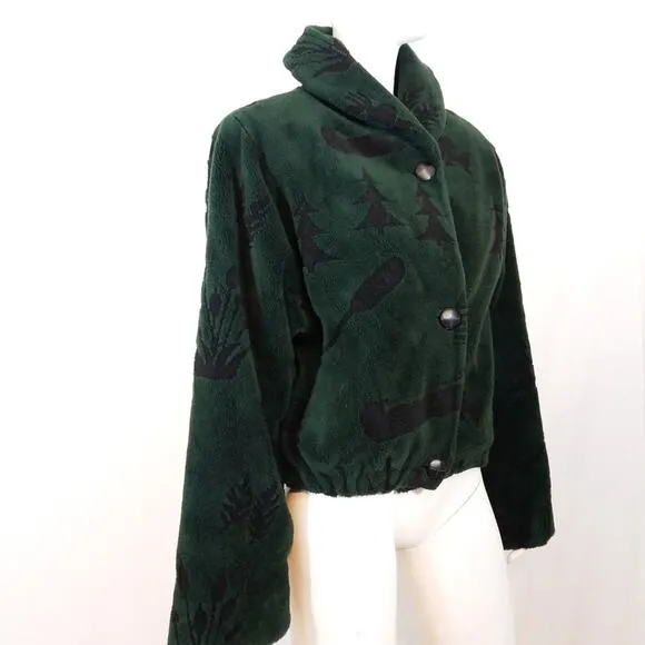 Denali green fleece woodsy outdoor themed jacket