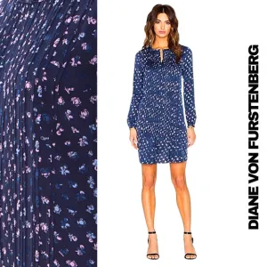 Diane Von Furstenberg Meadow Floral-Print Silk Dress in Daisy Buds Indig…