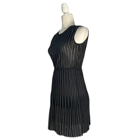 Dion Lee Knit Lustrate Godet Pleat Mini Dress in Black