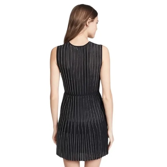 Dion Lee Knit Lustrate Godet Pleat Mini Dress in Black