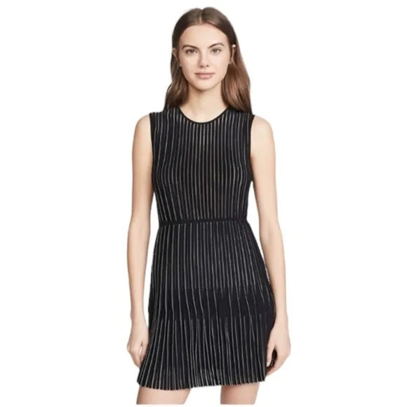 Dion Lee Knit Lustrate Godet Pleat Mini Dress in Black