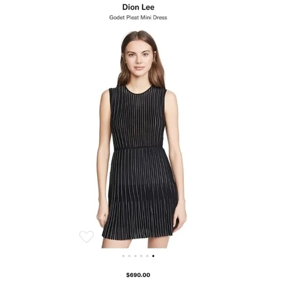 Dion Lee Knit Lustrate Godet Pleat Mini Dress in Black