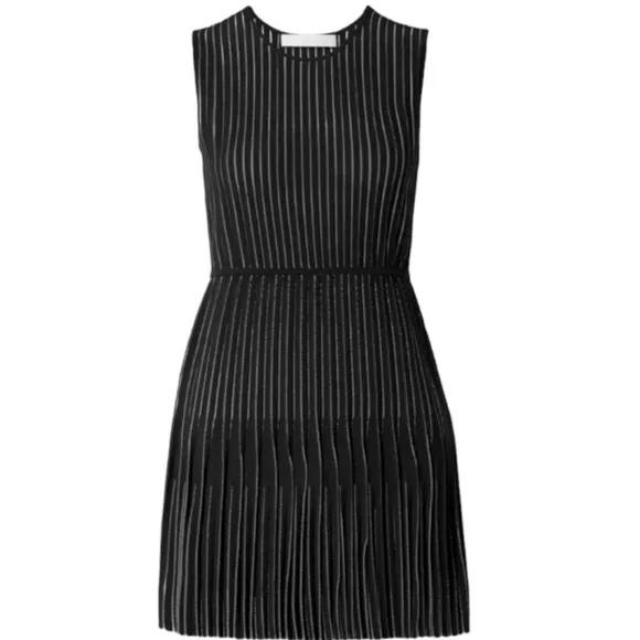 Dion Lee Knit Lustrate Godet Pleat Mini Dress in Black