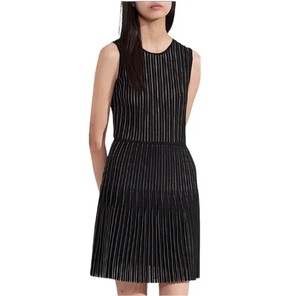 Dion Lee Knit Lustrate Godet Pleat Mini Dress in Black