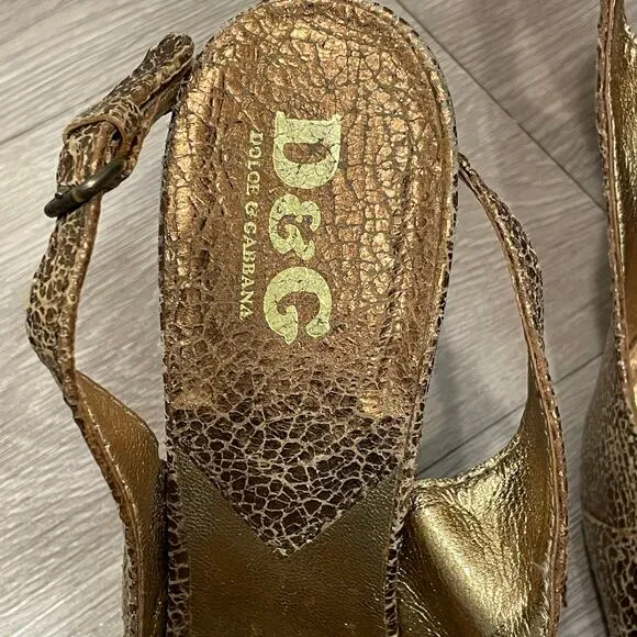 Dolce Gabbana Sandals 40 Wedding Y2K Designer Elegant Party Snakeskin Heels