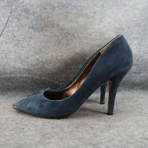 Dolce Vita Shoes Womens 10 Pumps Fashion Heels Formal Leather Blue Point Cap Toe
