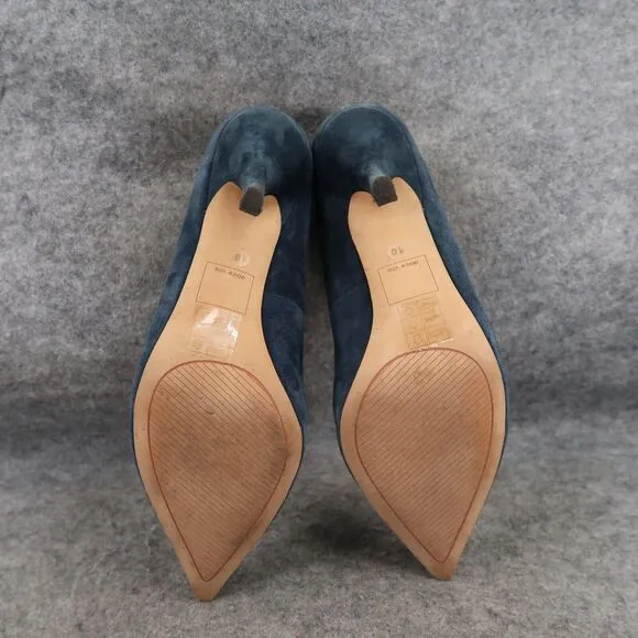 Dolce Vita Shoes Womens 10 Pumps Fashion Heels Formal Leather Blue Point Cap Toe