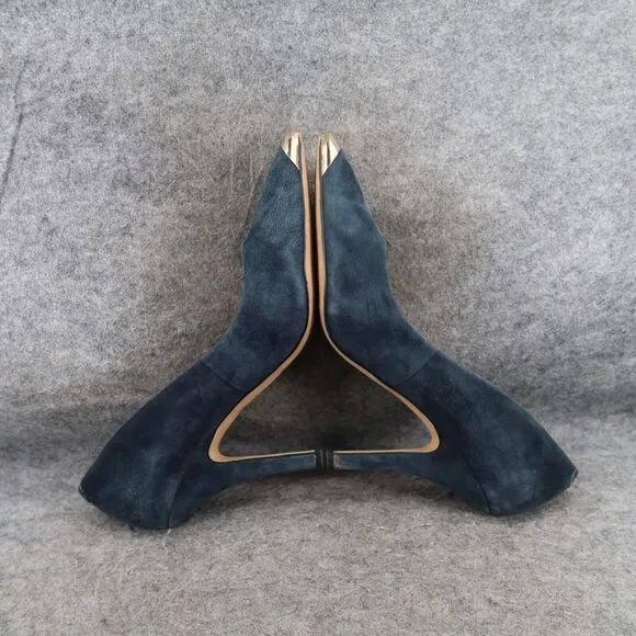 Dolce Vita Shoes Womens 10 Pumps Fashion Heels Formal Leather Blue Point Cap Toe