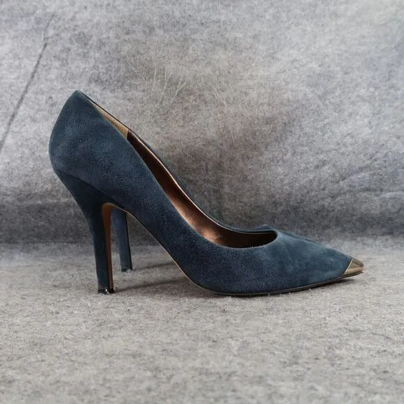 Dolce Vita Shoes Womens 10 Pumps Fashion Heels Formal Leather Blue Point Cap Toe