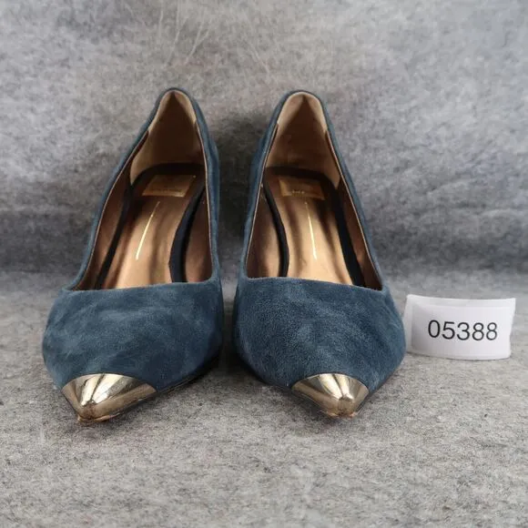 Dolce Vita Shoes Womens 10 Pumps Fashion Heels Formal Leather Blue Point Cap Toe