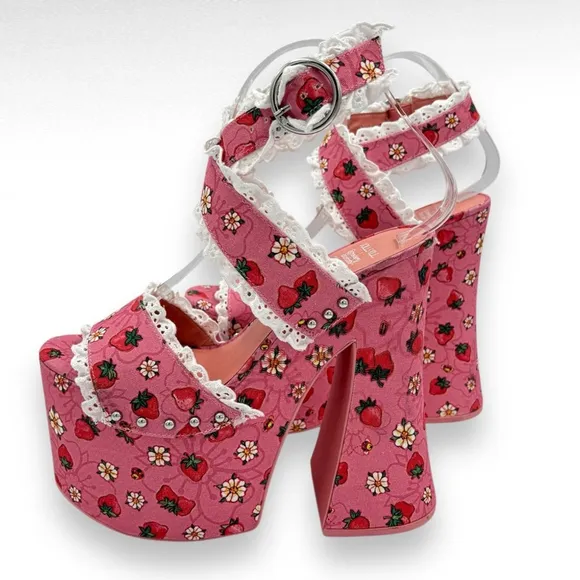 Dollskill Strawberry Shortcake It's A Berry World Platform Heels Sandals Pink 7